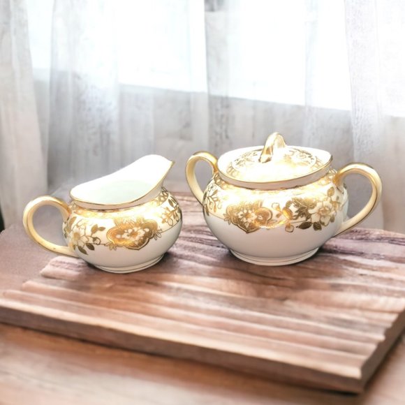 Vintage Nippon Creamer & Sugar Set - Picture 2 of 16
